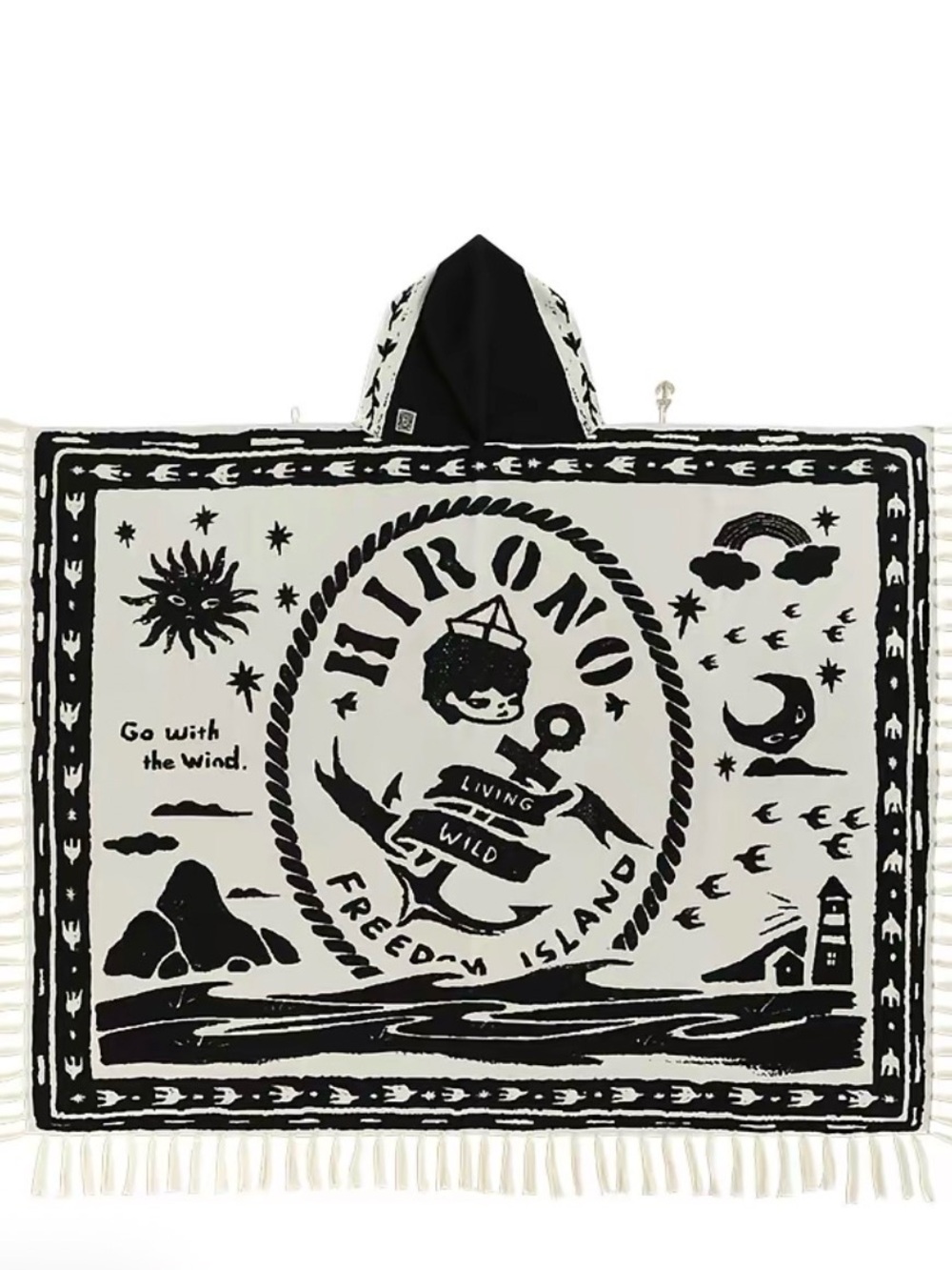 POP MART Hirono Living Wild Freedom Island Hooded Cloak Blanket Asia Exclusive